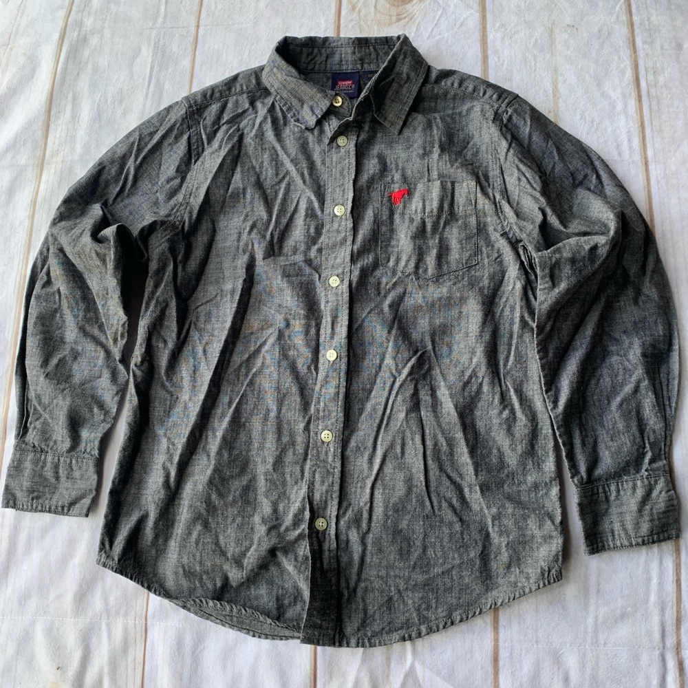 Wrangle Black Long Sleeve Button Up Shirt Size L 10/12